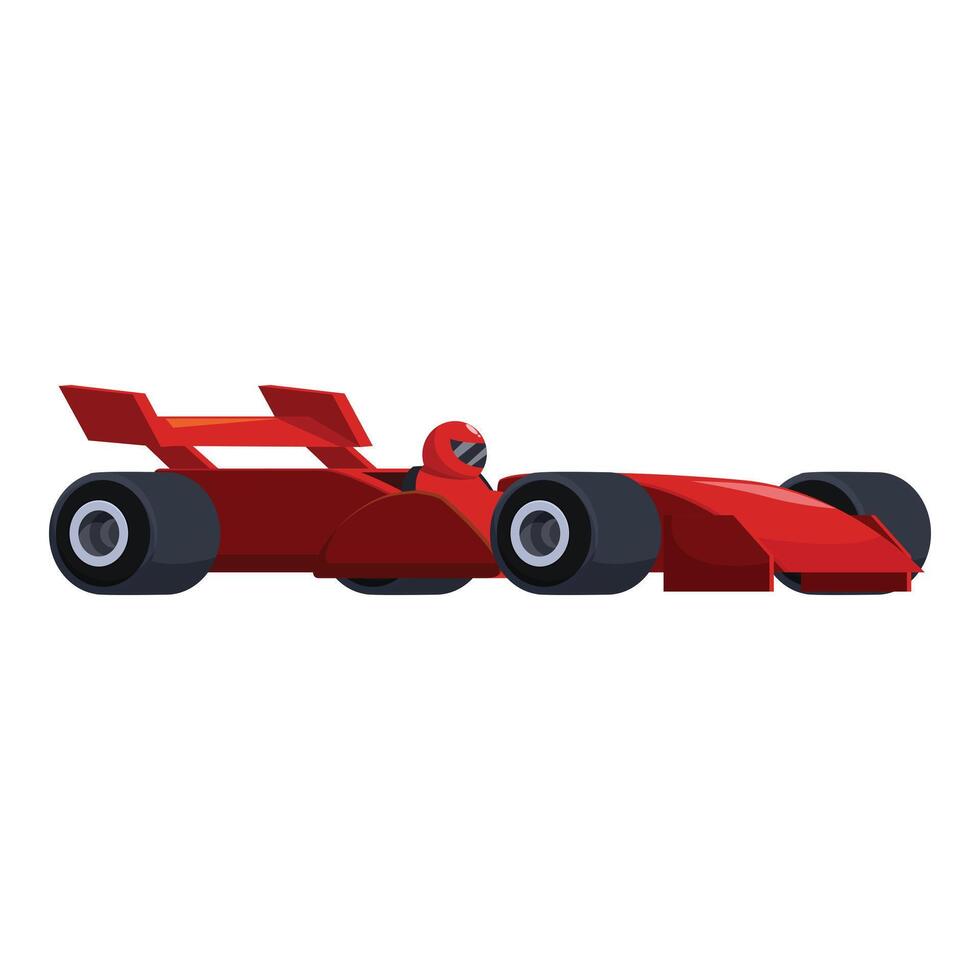Racing driver driving a red formula one car vector
