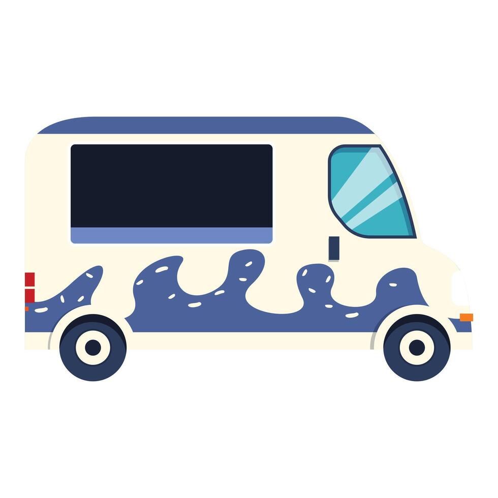 Cartoon food truck waiting for customers vector