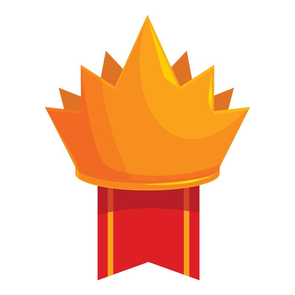 Golden crown with red ribbon representing success and achievement vector