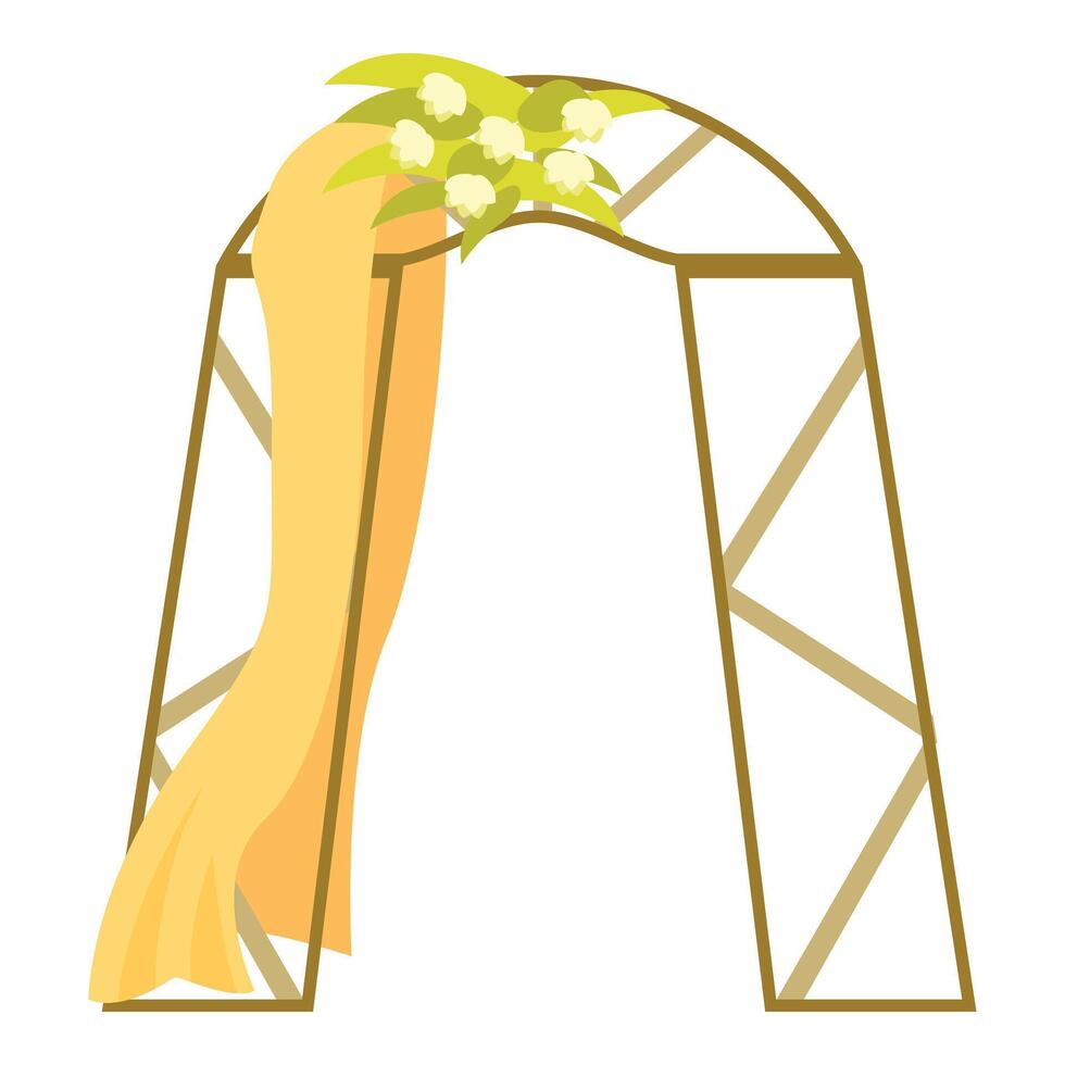 Wedding archway decorated with flowers and drapery for beautiful ceremony vector