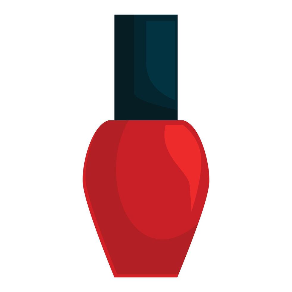 Red nail polish bottle standing up on white background vector