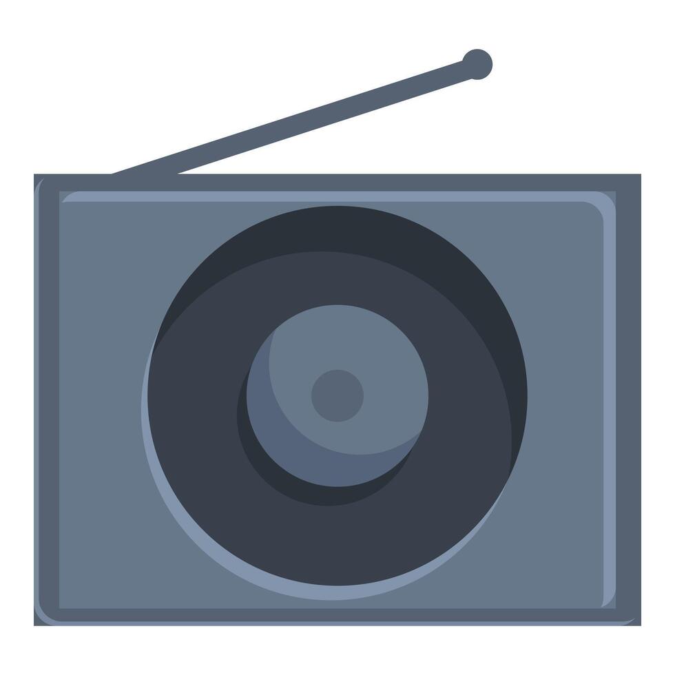 Gray radio receiver is standing with raised antenna vector