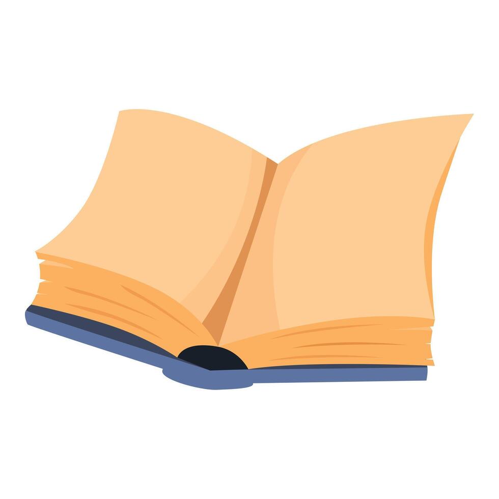 Open book lying with blank pages for text vector