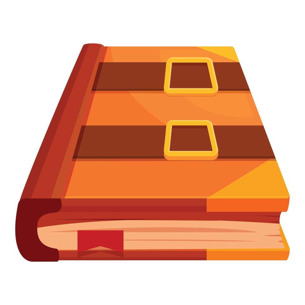 Old leather book with metal clasps is lying closed vector