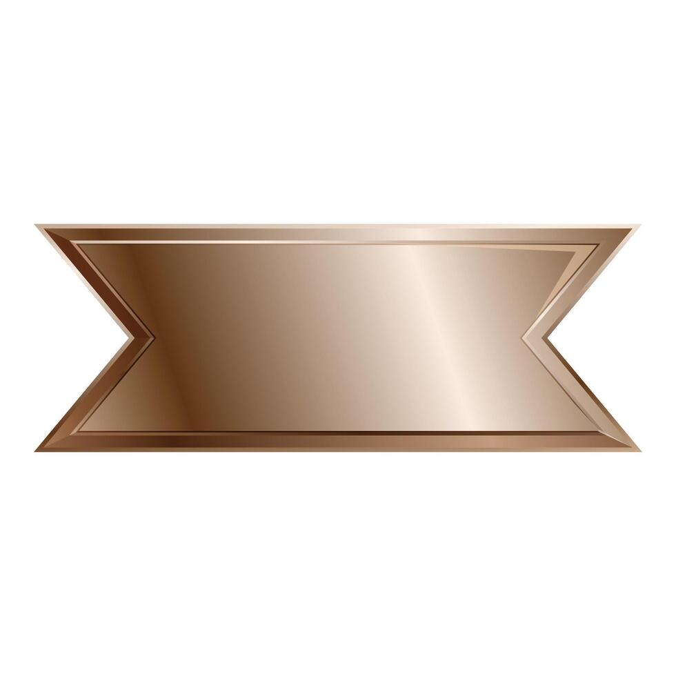 Horizontal bronze metallic banner showing copy space vector