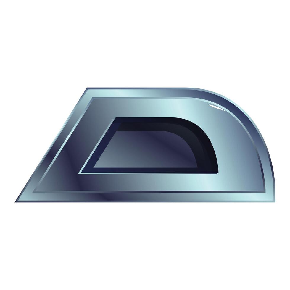 Silver letter d with beveled edge for logos vector