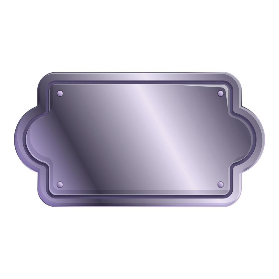 Silver metallic plate showing blank space for text or design vector