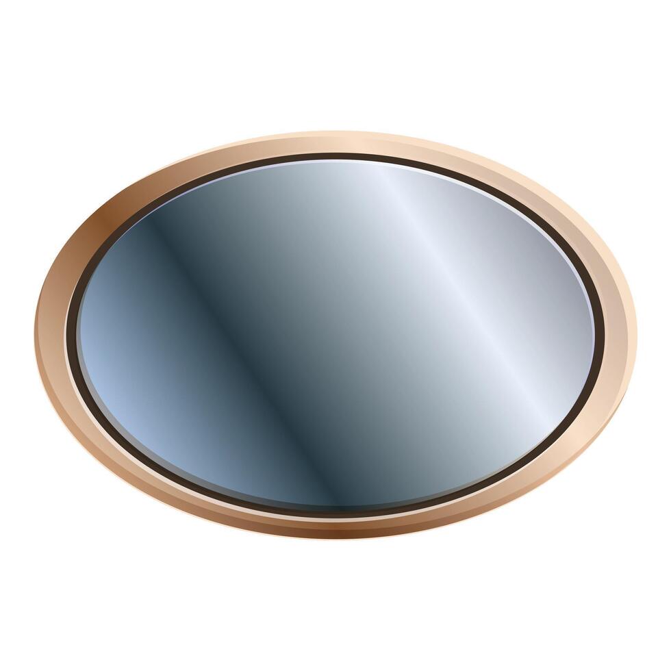 Round glass button with metallic frame is being pushed vector