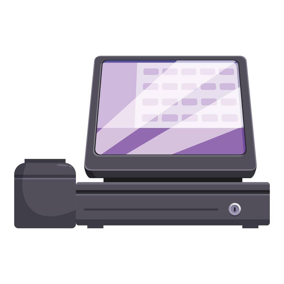 Modern pos terminal accepting contactless payment vector