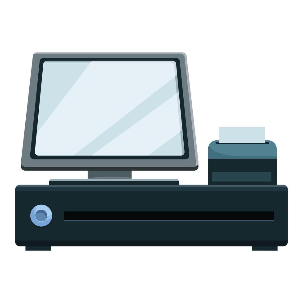 Modern pos terminal with blank screen accepting contactless payment vector
