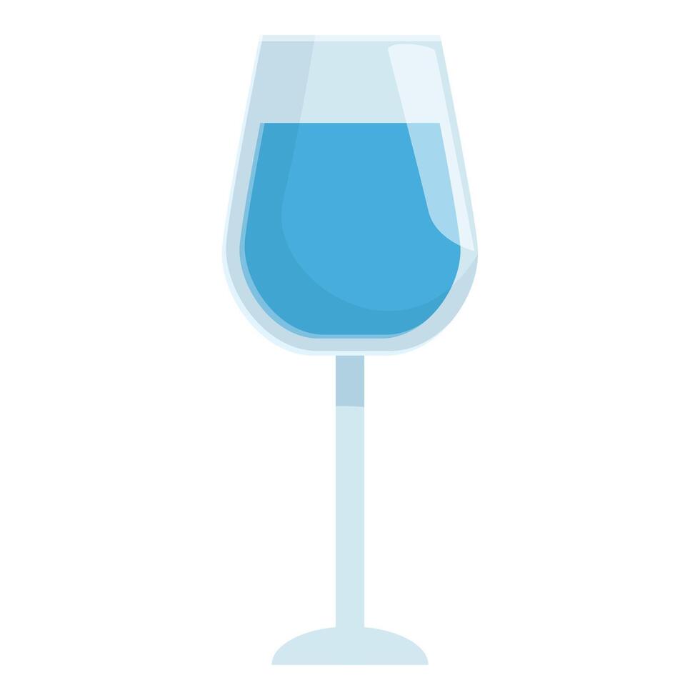 Wineglass containing blue liquid standing on thin stem vector