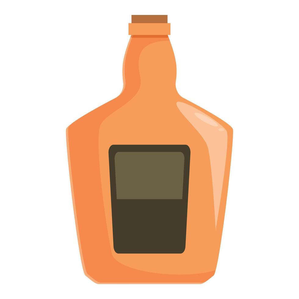 Orange bottle of alcohol with blank label for branding and mockup vector