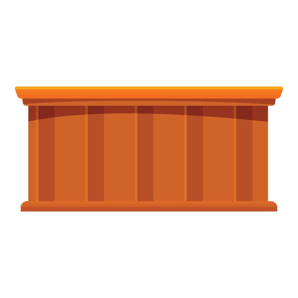 Wooden reception desk standing in office lobby vector