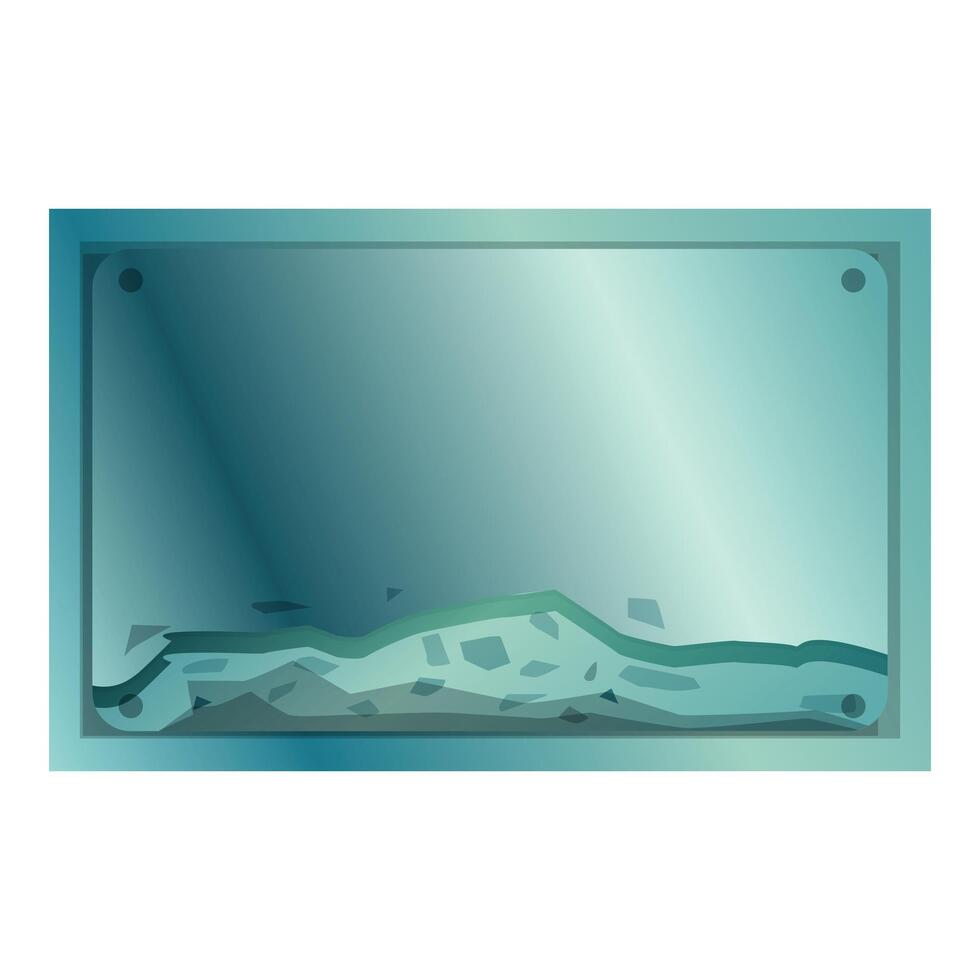 Empty metal container filled with flood water and debris vector
