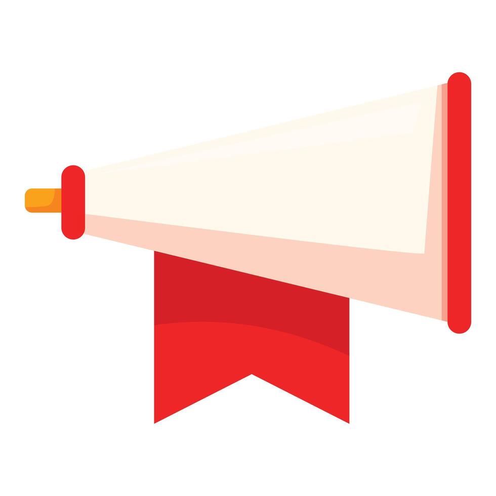 White megaphone with red ribbon for making an announcement vector
