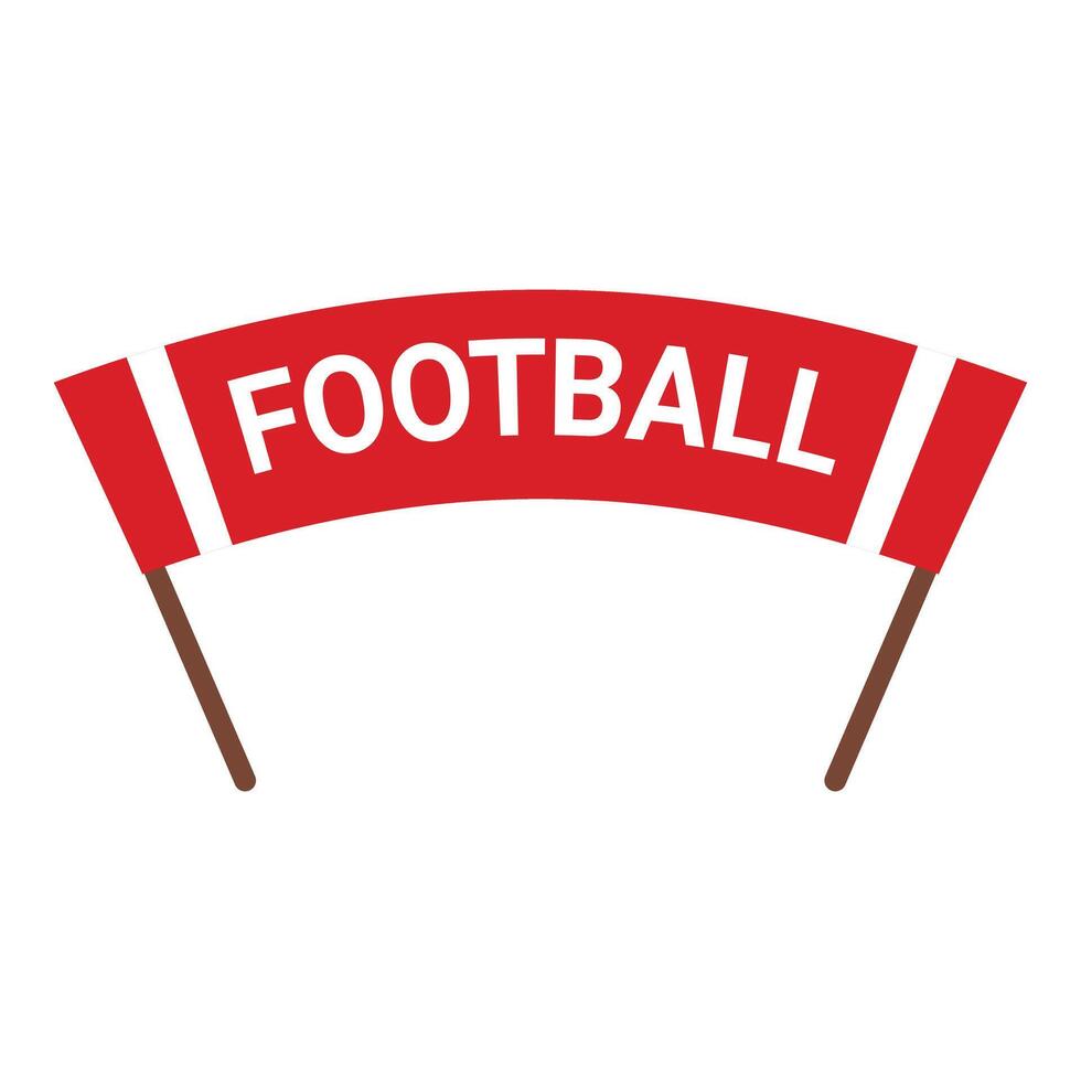 Red football banner waving in the wind vector