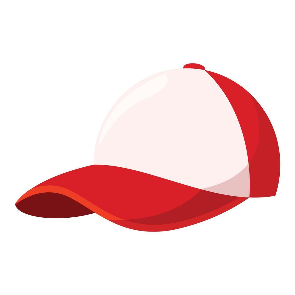 Red and white baseball cap lying on a surface vector