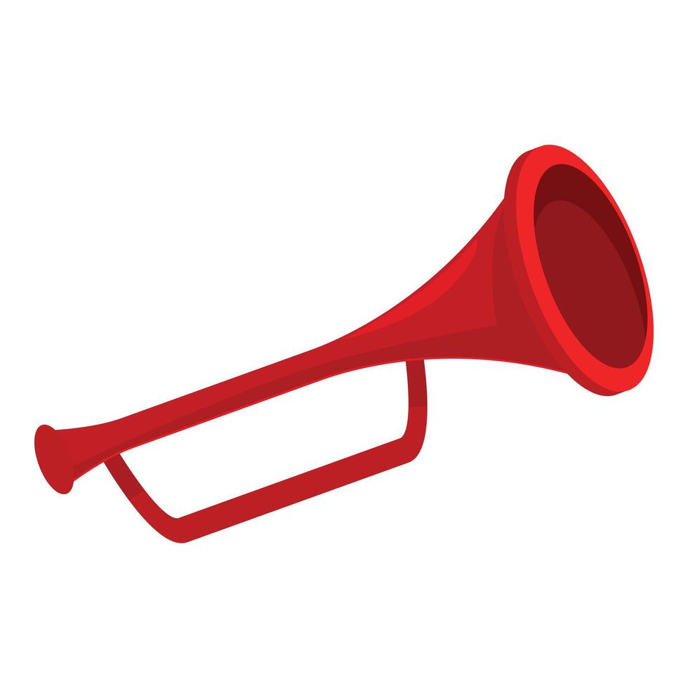 Red plastic trumpet announcing an event with its sound vector