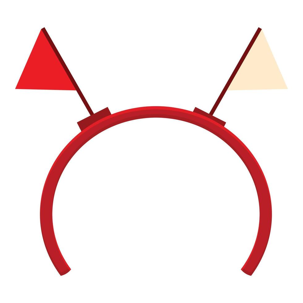 Red headband with two flags, one red and one white, celebrating a victory vector