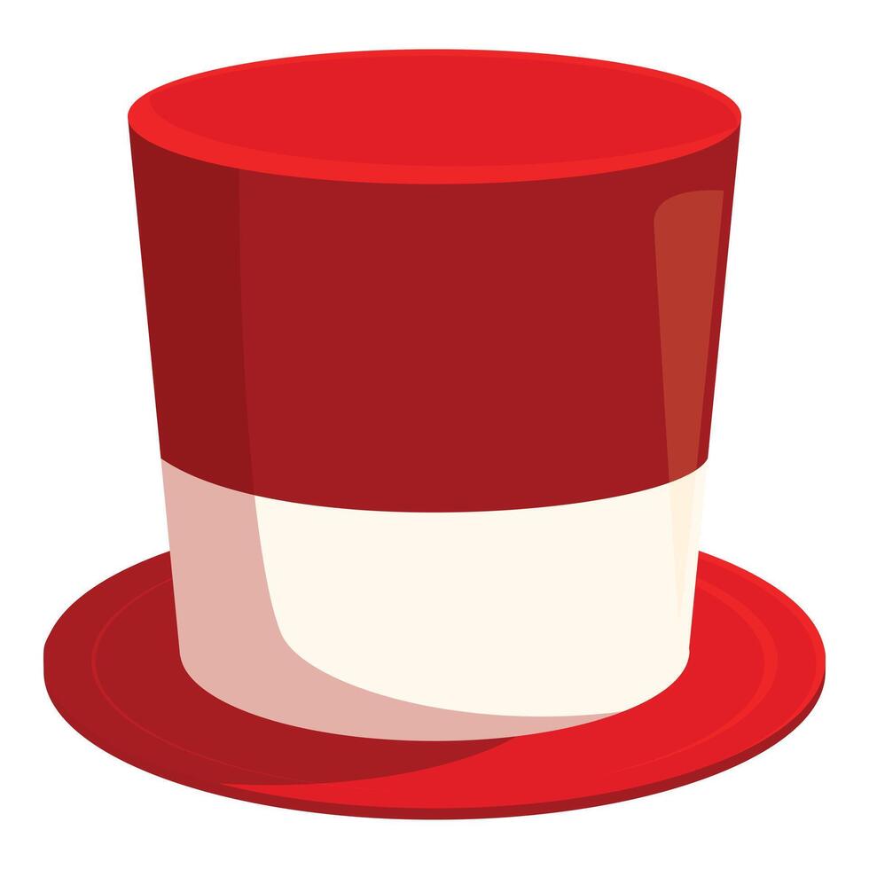Red top hat standing on white background representing entertainment vector