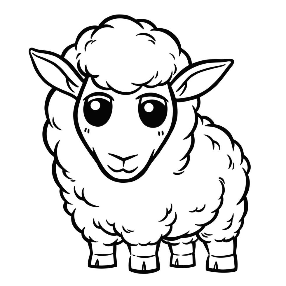 Sheep - Coloring book for kids vector