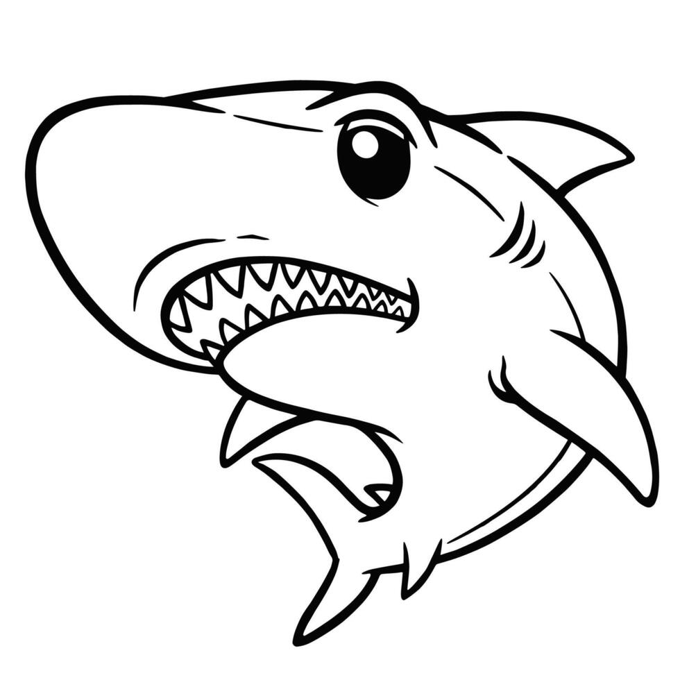 Shark - Coloring book for kids vector