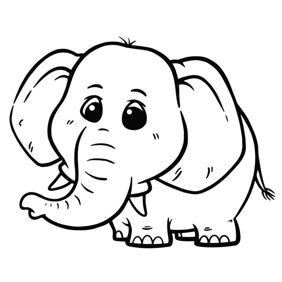 Elephant - Coloring book vector