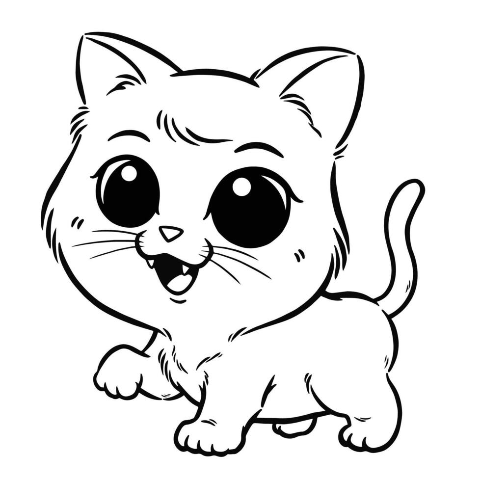 Cat - Coloring book for kids vector