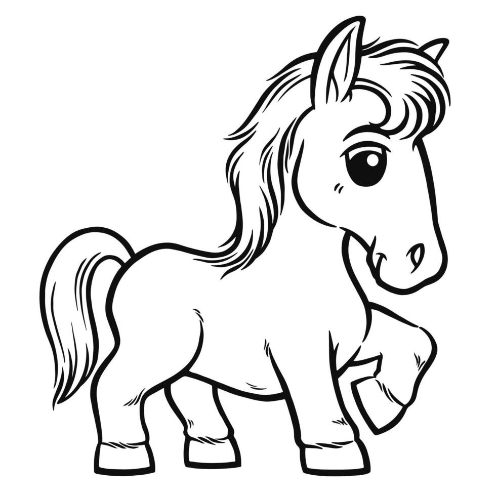 Horse - Coloring book for kids vector
