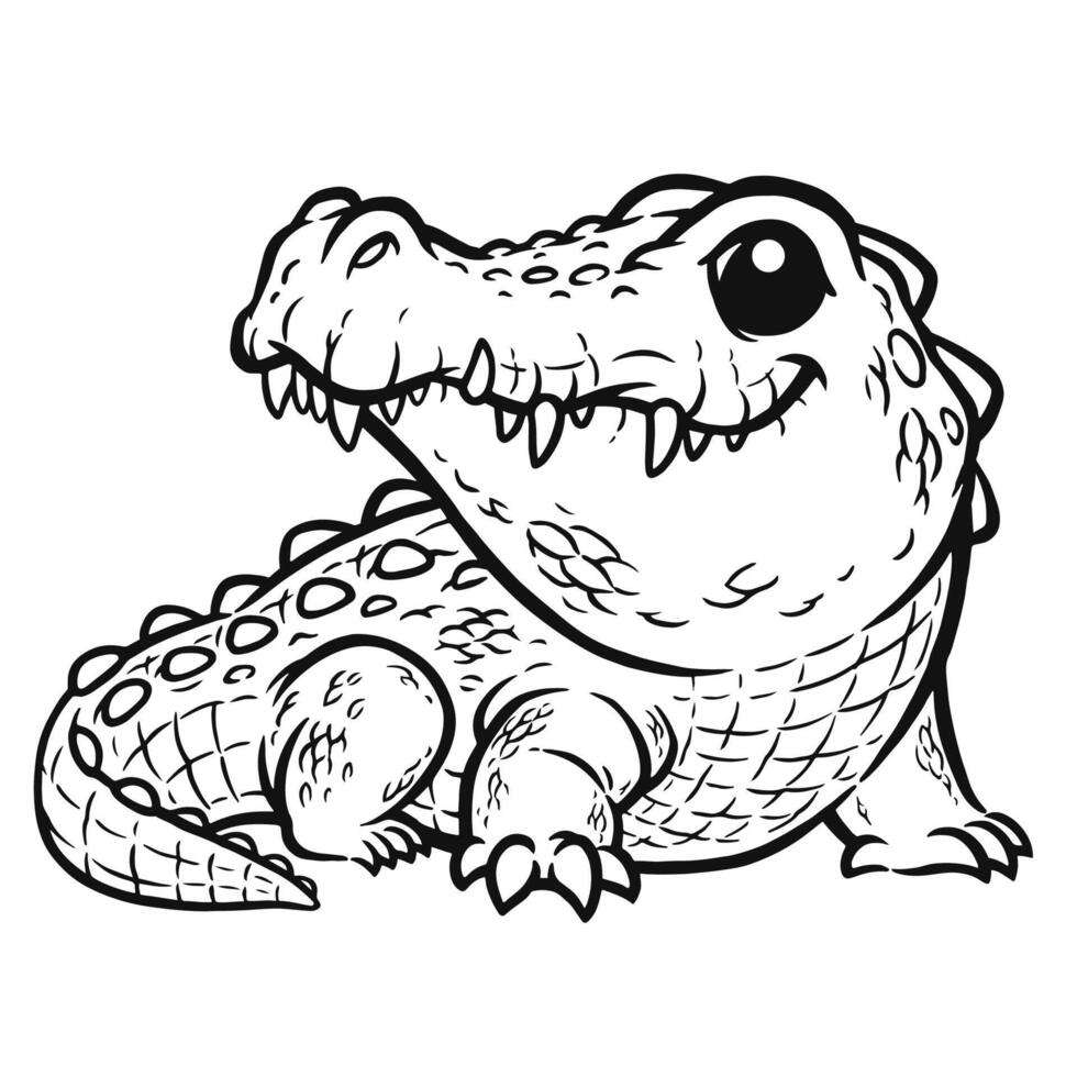 Crocodile - Coloring book for kids vector