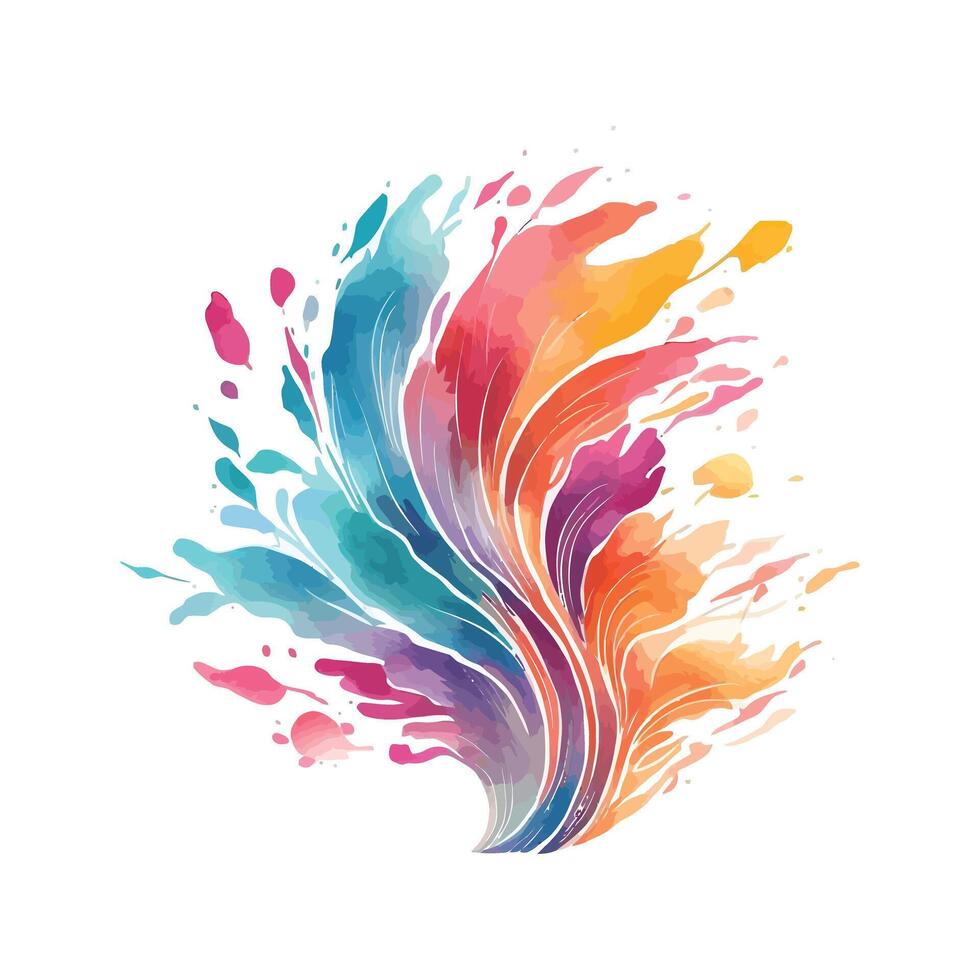 Watercolor splatter logo design vector