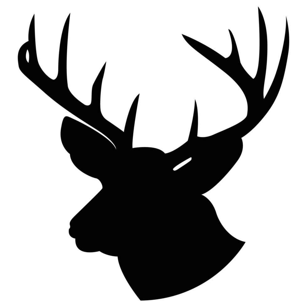 Silhouette of deer horns wild hunting and camping design vector