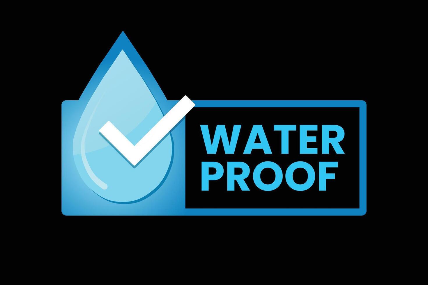 water proof water resistance icon with flat check mark vector