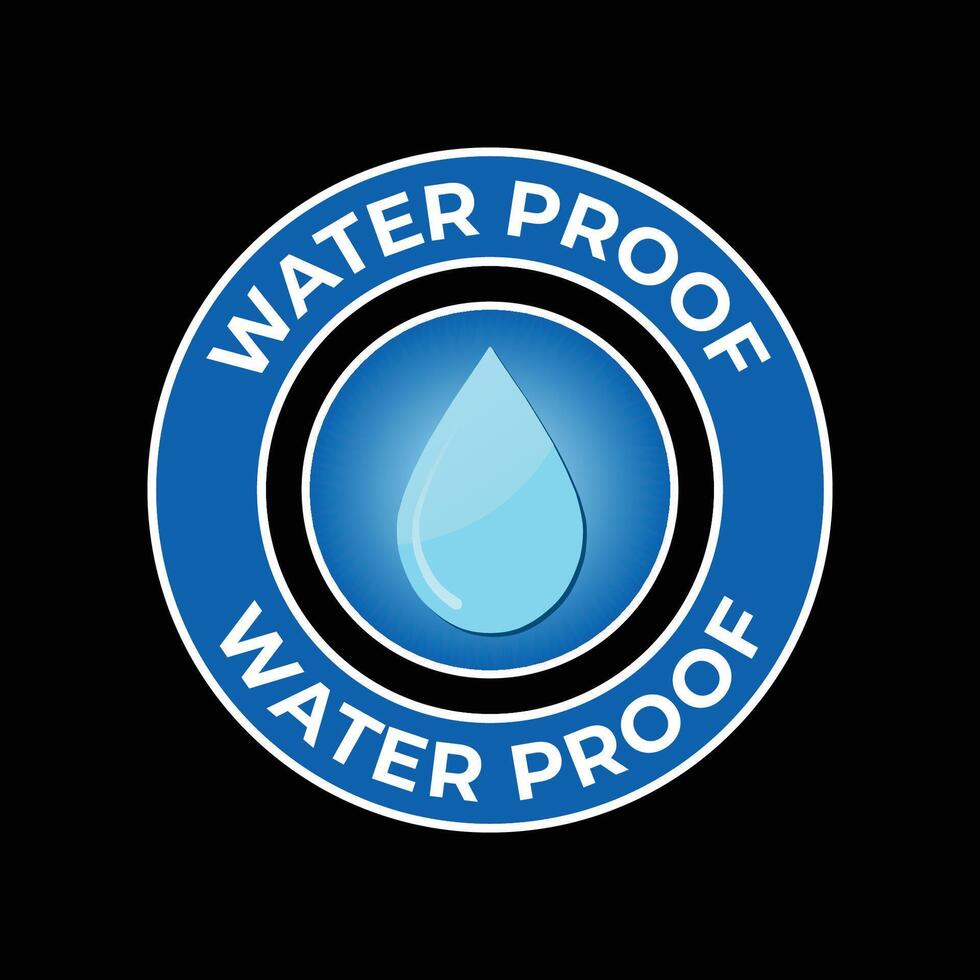 Water proof shield icon with flat check mark. vector
