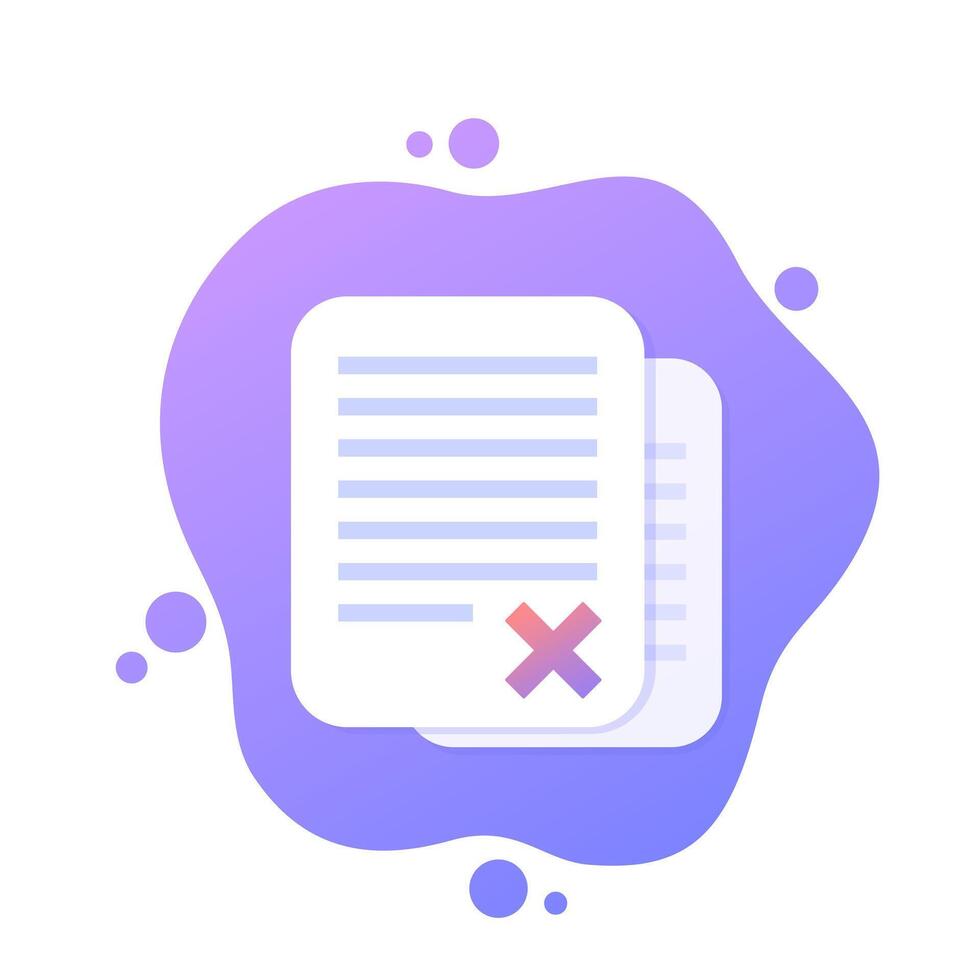 revocation icon with documents vector