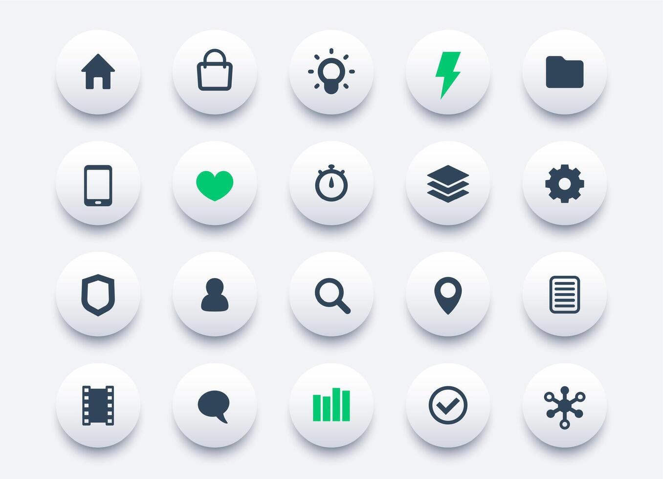 Basic icons set for apps and web vector