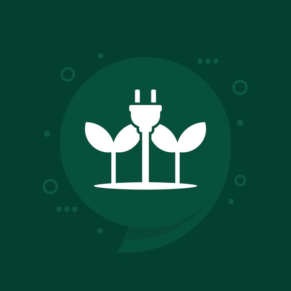bioenergy icon, plants and electric plug vector