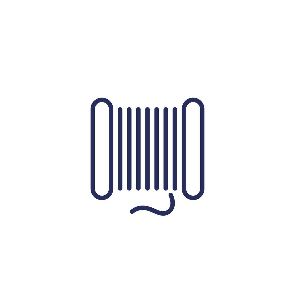 coil cable spool line icon on white vector