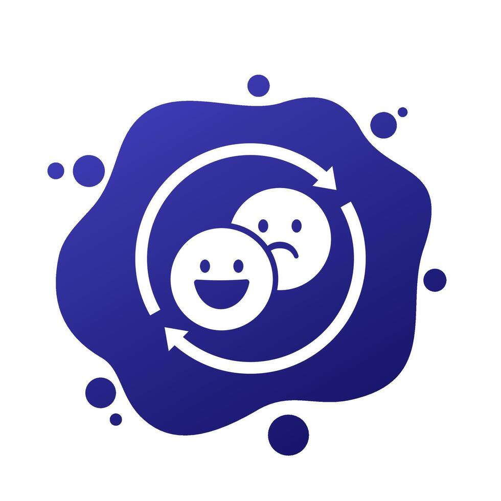 mood swings icon with emoji vector