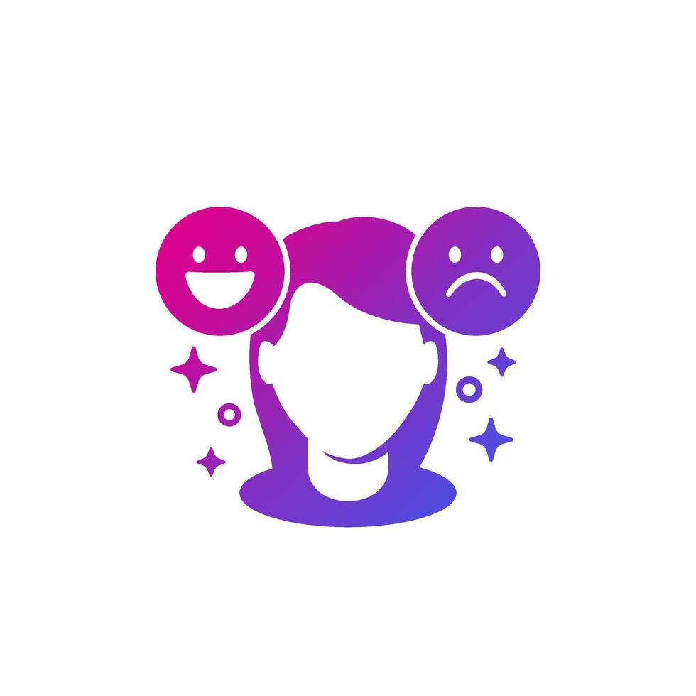 mood swings icon with a woman vector