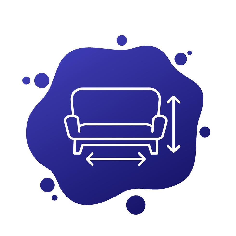 couch size icon in line design vector