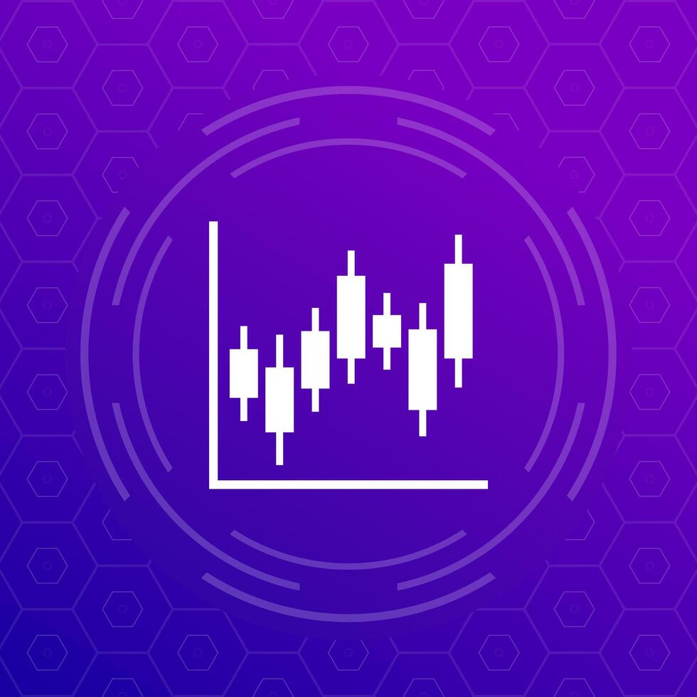 candlestick chart icon for web vector