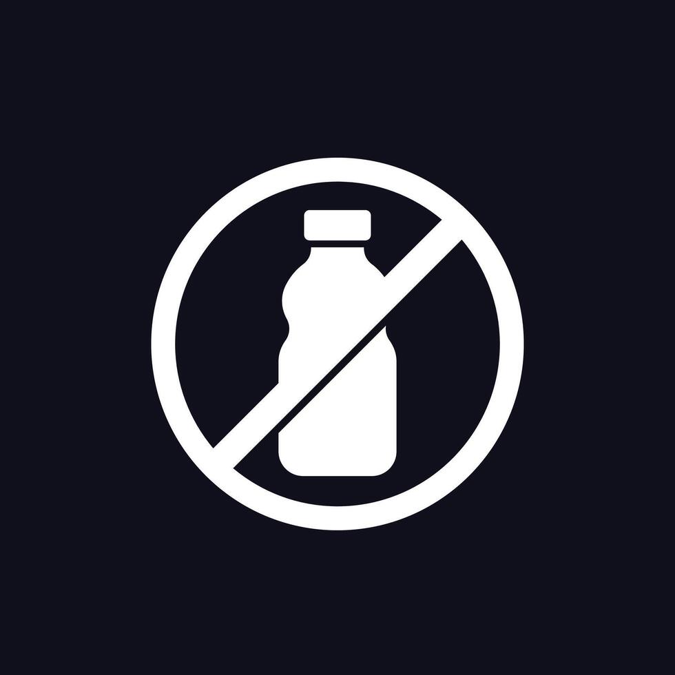 no plastic bottles icon or sign vector