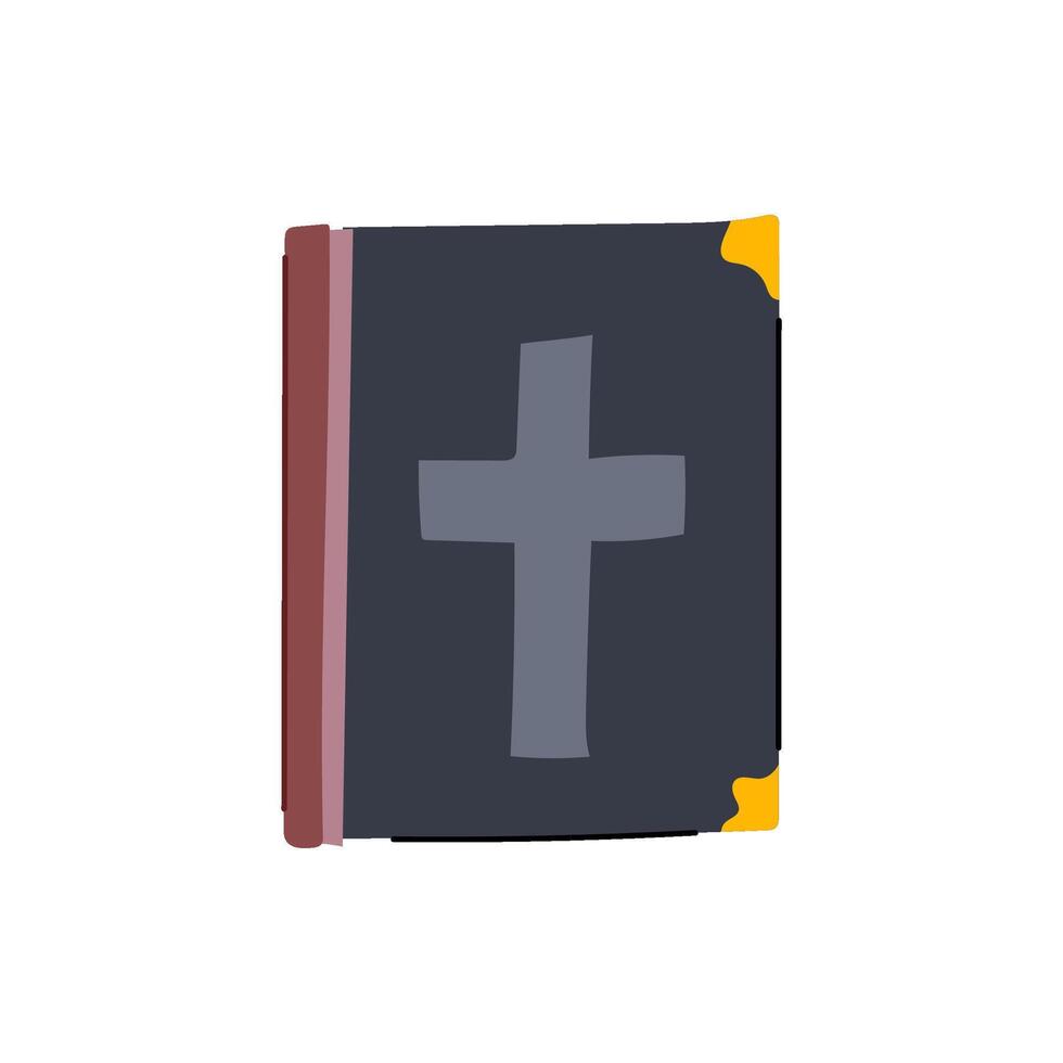 open bible cartoon illustration vector