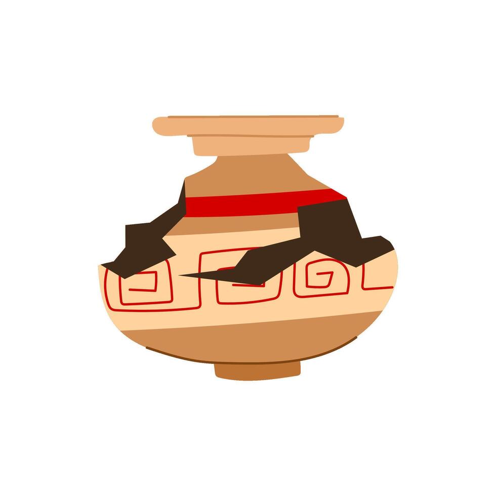 jug broken antique pot cartoon illustration vector