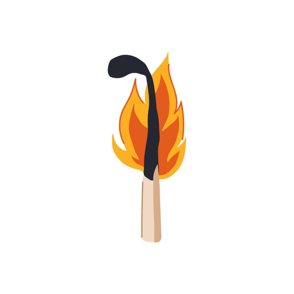 employee burning match cartoon illustration vector