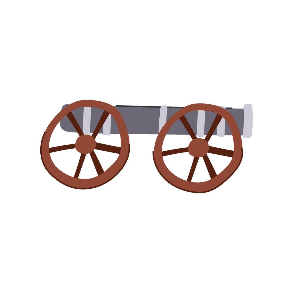 ancient cannon gun cartoon illustration vector