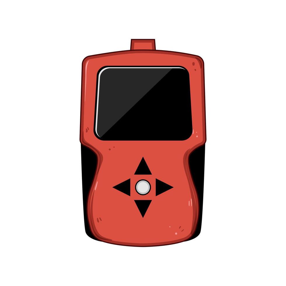 engine car diagnostic scanner cartoon illustration vector