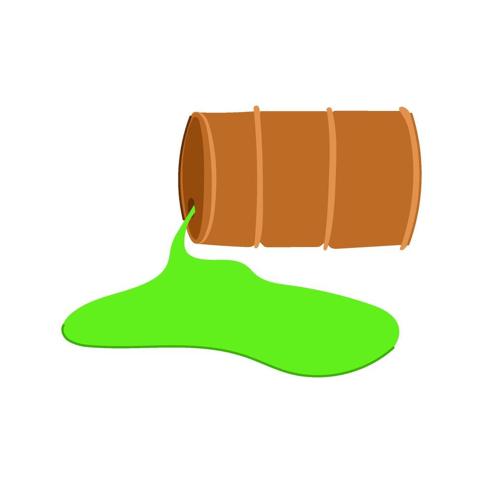 oil chemical spill cartoon illustration vector