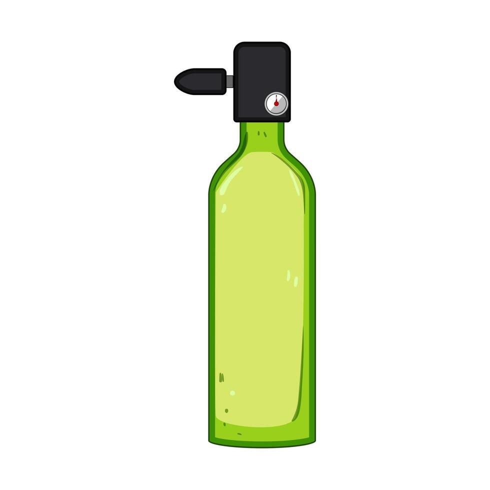 black diving cylinder cartoon illustration vector
